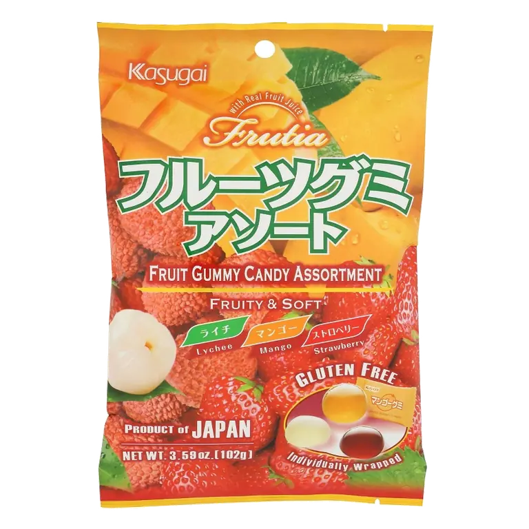 Kasugai Frutia Tropical Mix Gummy Candy, 3.59oz