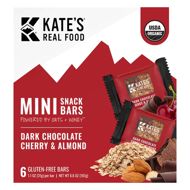 Real Food Mini Dark Chocolate Cherry/Almond Snack Bars - 6 ct