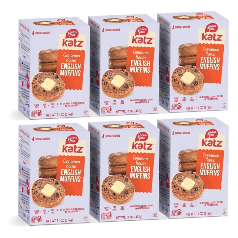 Katz Gluten Free Cinnamon Raisin English Muffins, 6 Pack