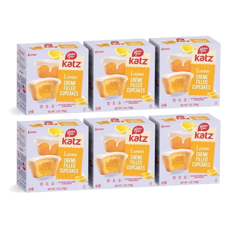 Katz Gluten Free Creme Filled Cupcakes - Lemon - 6 Pack