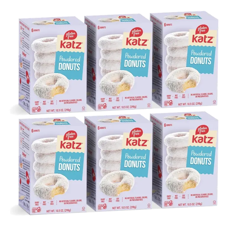 Katz Gluten Free Powdered Donuts, 6 Pack