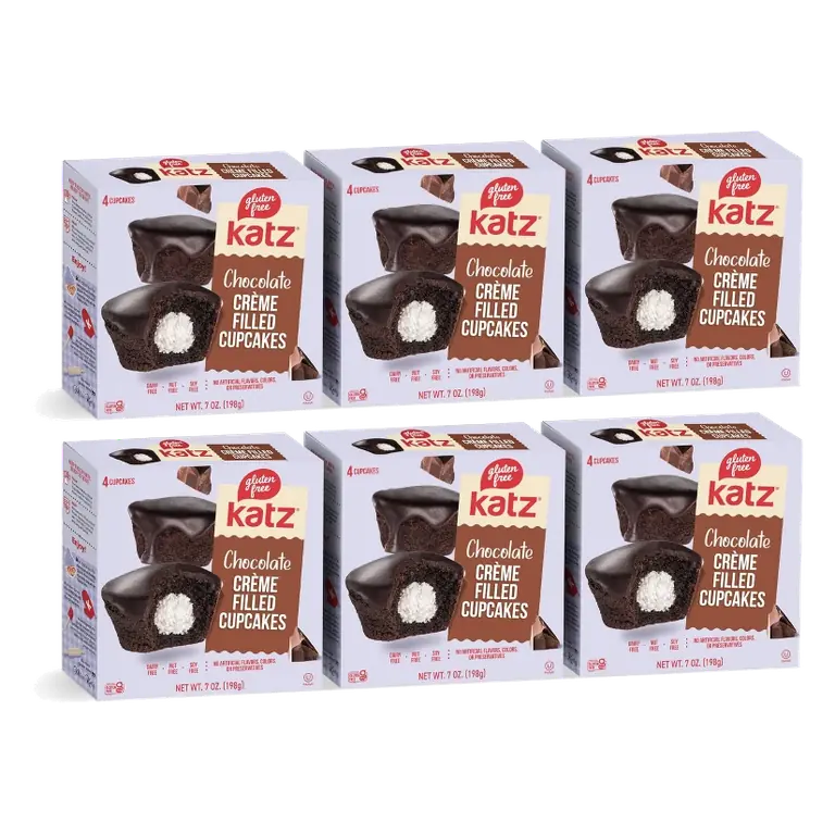 Katz Gluten Free Creme Filled Cupcakes - Chocolate - 6 Pack