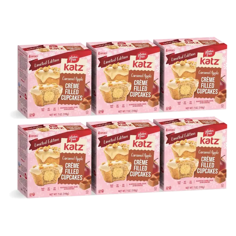 Katz Gluten Free Creme Filled Cupcakes - Caramel Apple - 6 Pack
