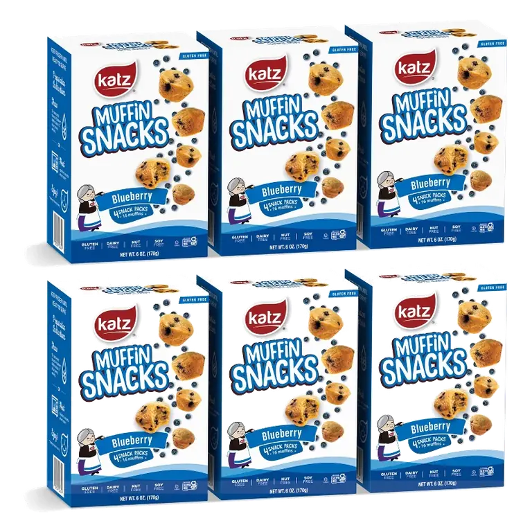 Katz Gluten Free Muffin Snacks - Blueberry - 6 Pack