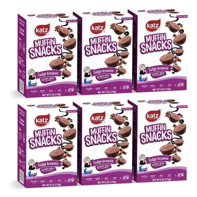 Katz Gluten Free Muffin Snacks - Fudge Brownie - 6 Pack