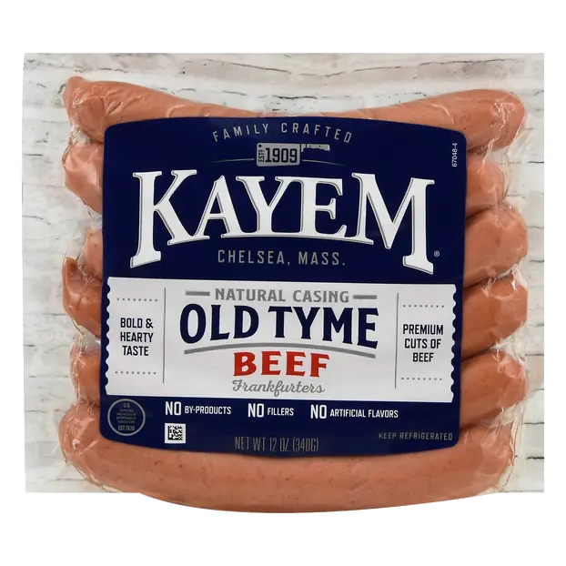 Old Tyme Natural Casing Beef Frankfurters - 6 ct