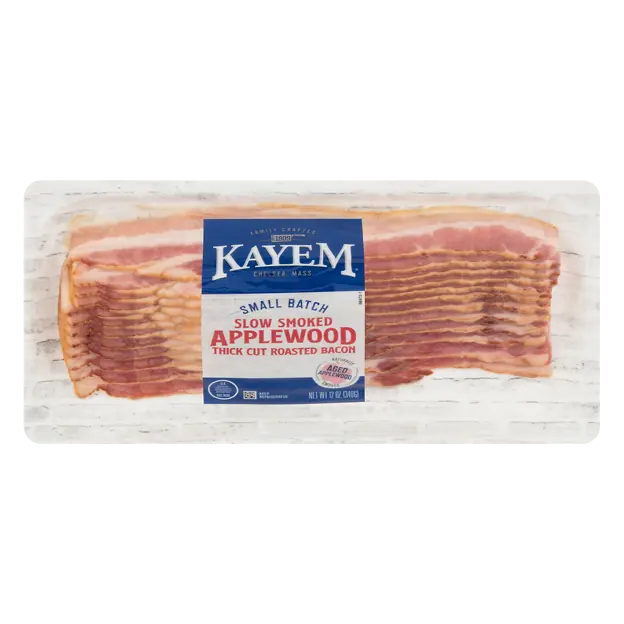 Small Batch Slow Smoked Applewood Thick Cut Roasted Bacon Sliced