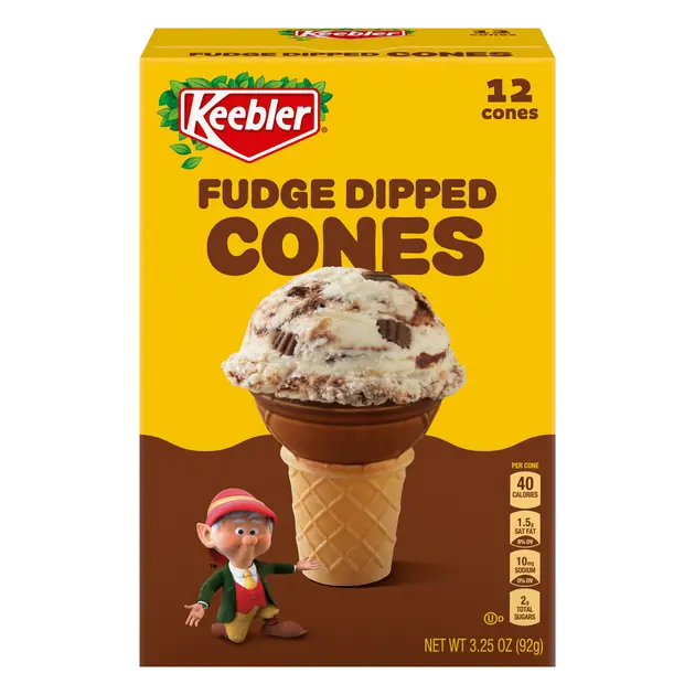 Fudge-Dipped Ice Cream Cones - 12 ct