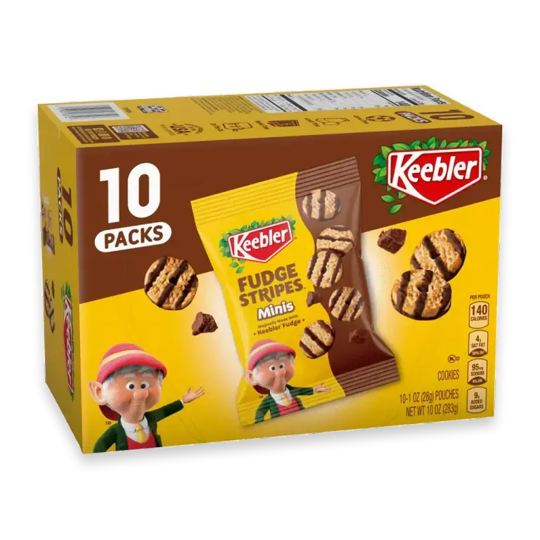 Fudge Stripes Minis Original Shortbread Cookies Coated in Keebler Fudge