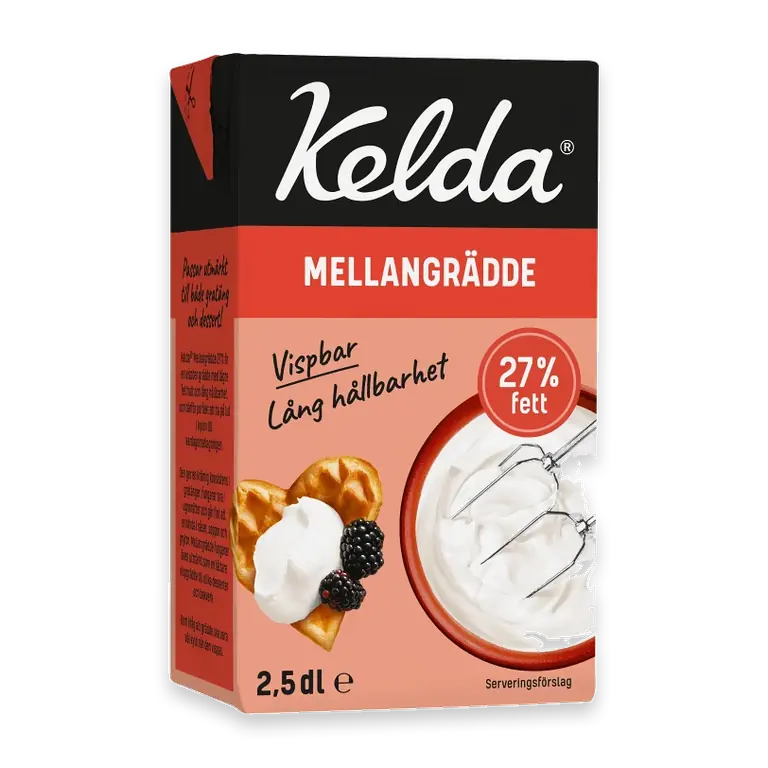 Mellangrädde lång hållbarhet 27% 2,5dl Kelda®