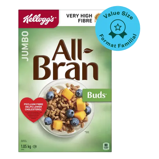 Kellogg's Cereal All Bran Buds Very High Source Of Fiber Value Size 1.05 kg