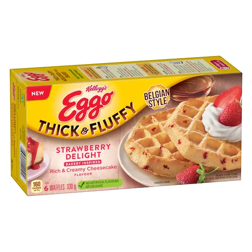 Kellogg's Eggo Frozen Waffles Strawberry Cheesecake 6 Count 330 g