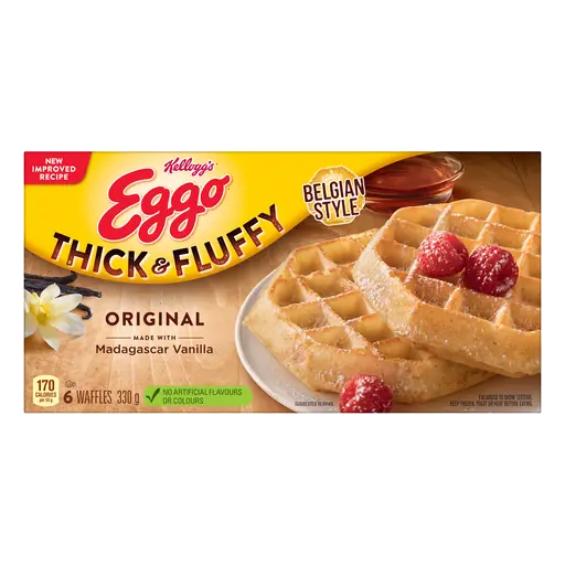 Kellogg's Eggo Frozen Waffles Thick & Fluffy Original 6 Counts 330 g
