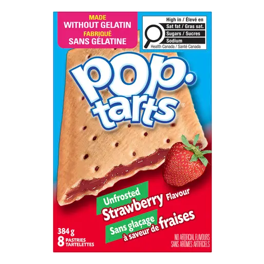 Kellogg's Pop Tarts Pastries Unfrosted Strawberry 8 x 48 g