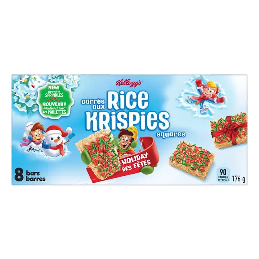 Kellogg's Rice Krispie Square Bars Holiday Red Green 176 g
