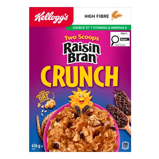 Kellogg's Two Scoops Cereal Raisin Bran Crunch 436 g