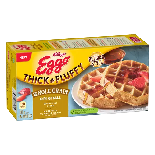 Thick & Fluffy Whole Grain Eggo Waffles Original Belgian Style 330 g