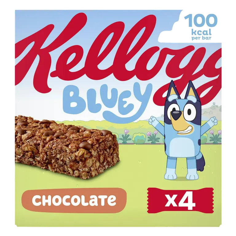 Kellogg's Bluey 4 x 25g Chocolate Multigrain Multipack Snack Bars