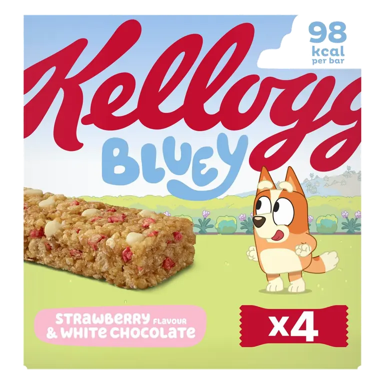 Bluey Strawberry & White Chocolate Cereal Bars 4 x 25g