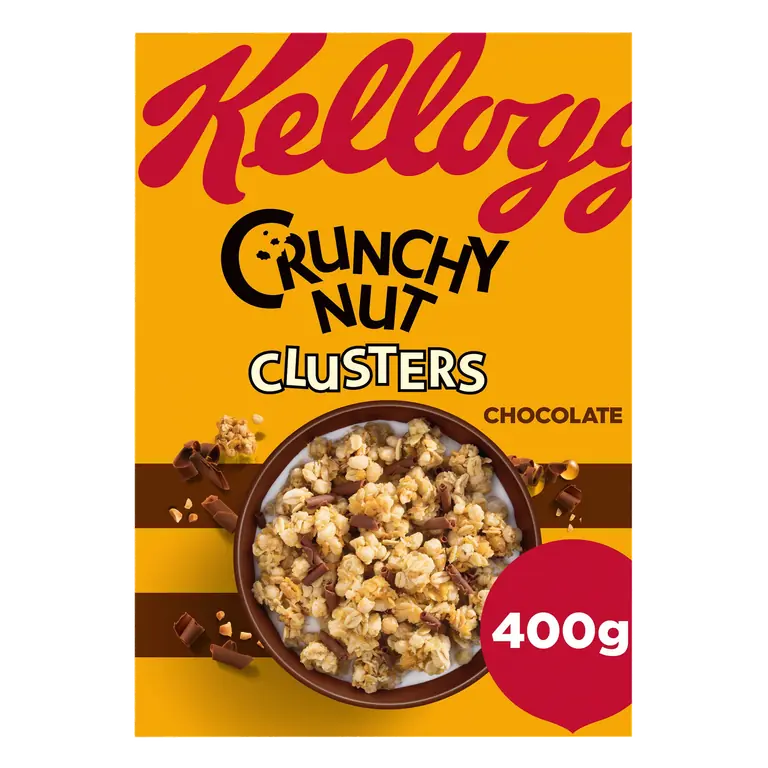 Kellogg's Crunchy Nut Chocolate Clusters Breakfast Cereal 400g