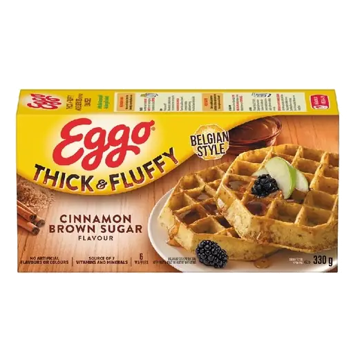 Eggo Waffles Thick & Fluffy Cinnamon Brown Sugar 6 Count 330 g