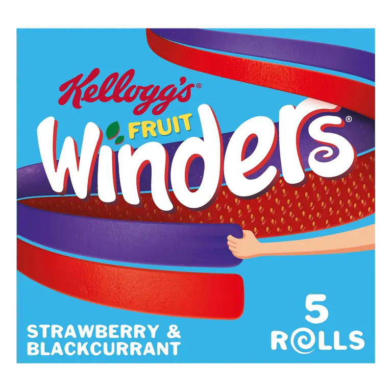 Kellogg's Fruit Winders Doubles Strawberry & Blackcurrant Snack Rolls 5x17g