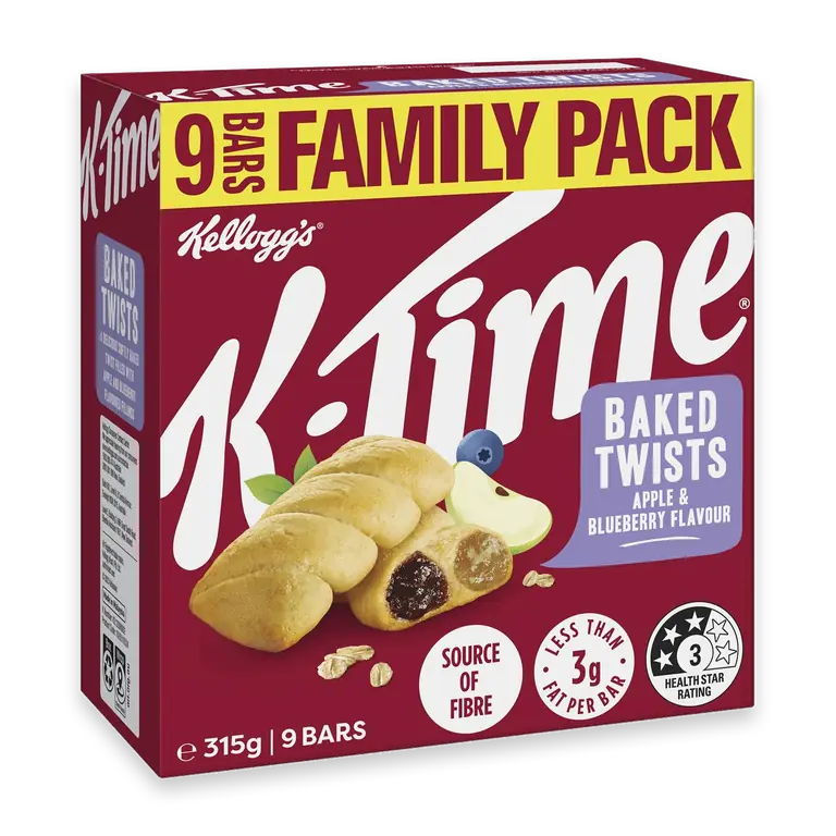 K-Time Baked Twists Apple & Blueberry Flavoured Snack Bars