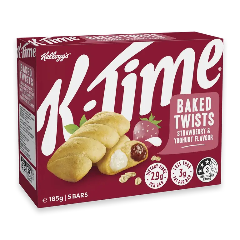K Time Baked Twists Strawberry & Yoghurt Flavour Snack Bars