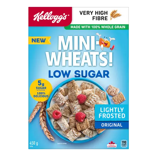 Kellogg's Mini Wheats Cereal Low Sugar Lightly Frosted Original 450 g