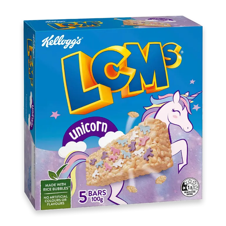 LCMs Unicorn Rice Bubbles Snack Bars