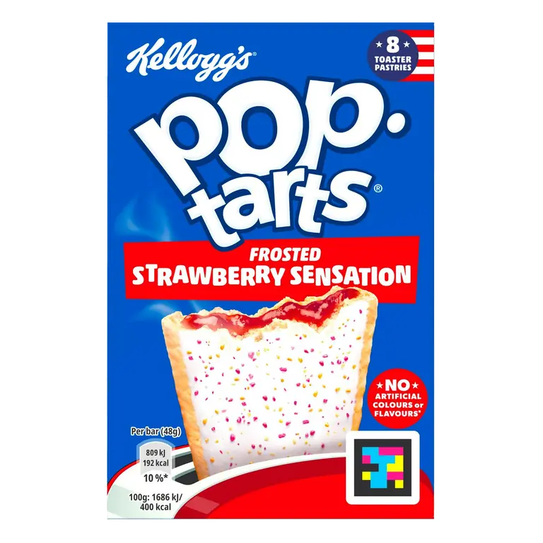 Pop Tarts Strawberry Sensation Breakfast Pastry Snack 8x48g
