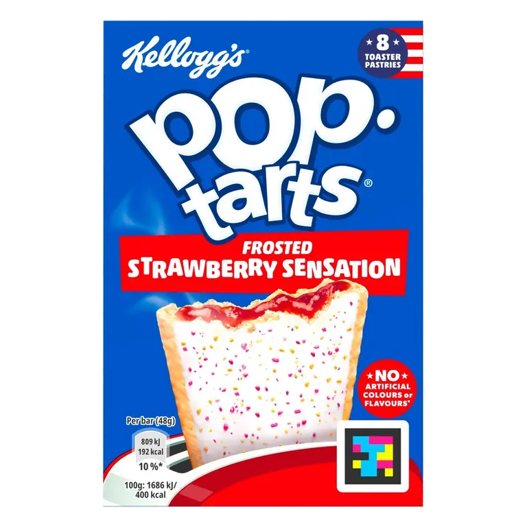 Pop Tarts Strawberry Sensation Pastry Snacks 8 x 48g