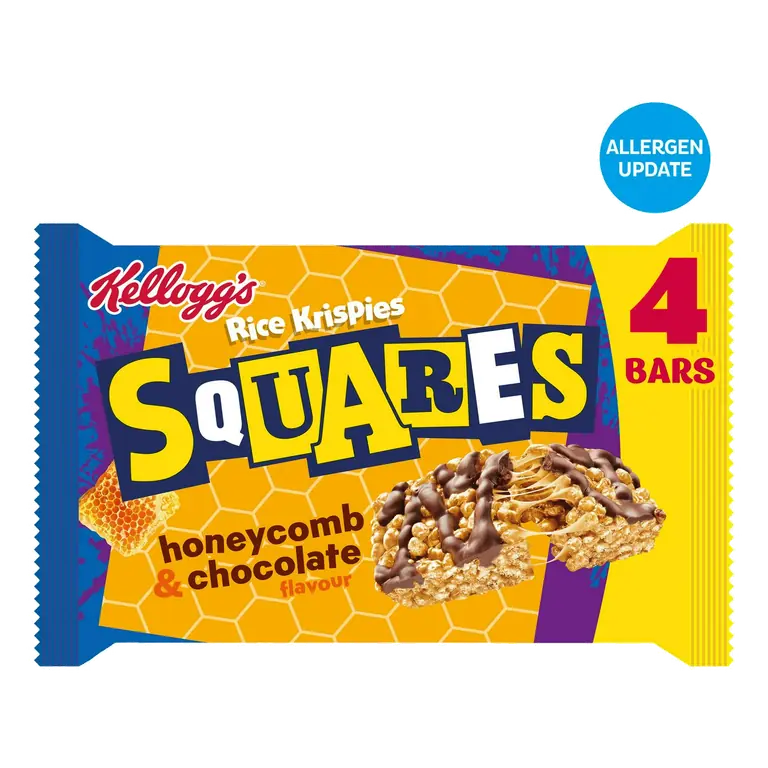 Rice Krispies Squares 4 x 36g Honeycomb & Chocolate Snack Bars