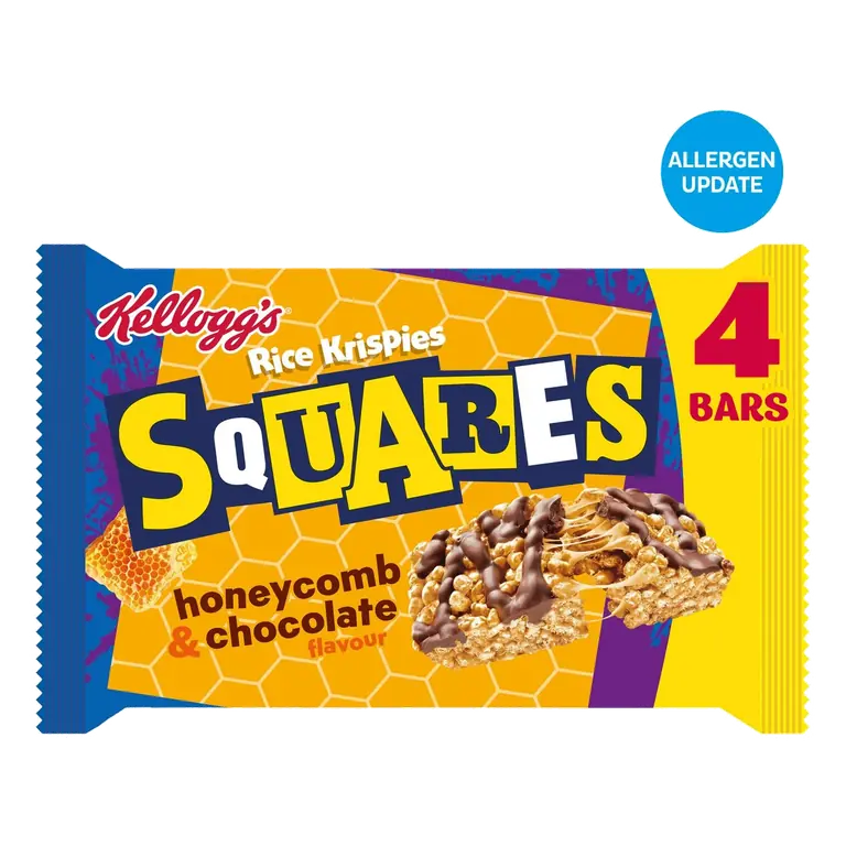 Rice Krispies Squares Honeycomb & Chocolate Cereal Bars 4x33g