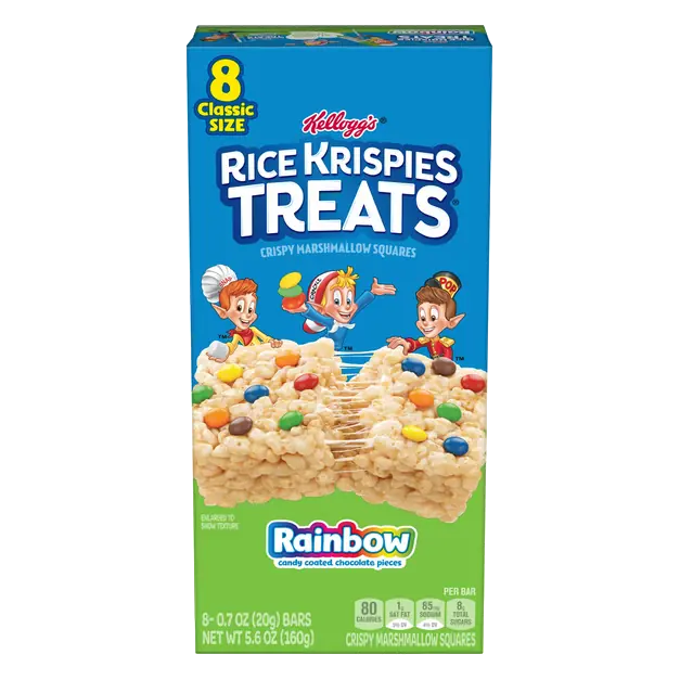 Treats Rainbow Crispy Marshmallow Bars - 8 ct