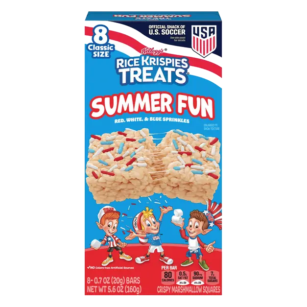 Treats Summer Fun Crispy Marshmallow Bars - 8 ct