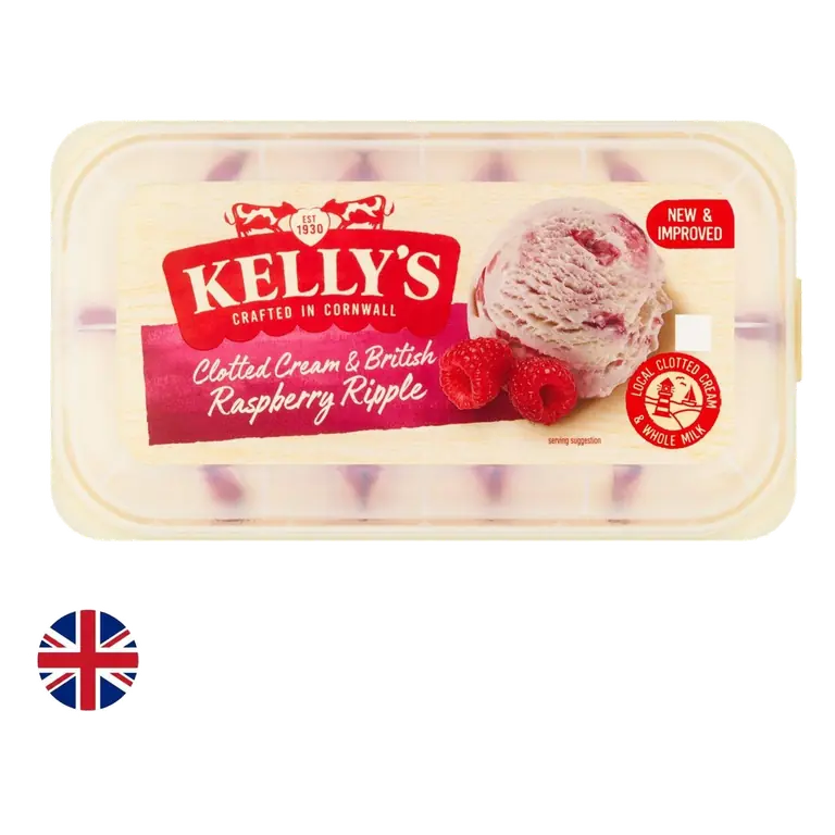 Cornish Clotted Cream & British Raspberry Ripple Ice Cream