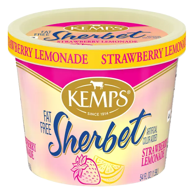 Fat Free Strawberry Lemonade Sherbet