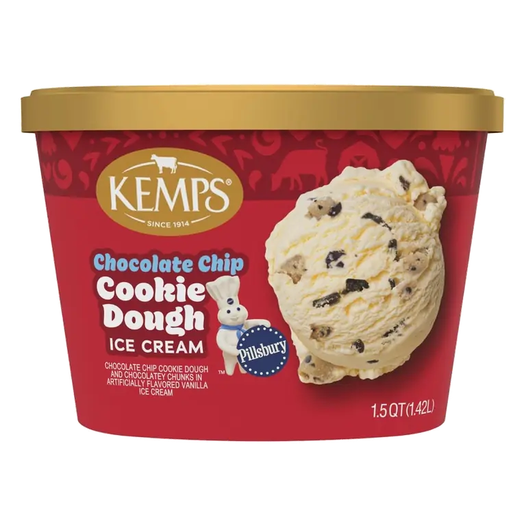 Kemps Chocolate Chip Cookie Dough Ice Cream, 48 fl oz: REAL Seal Certified