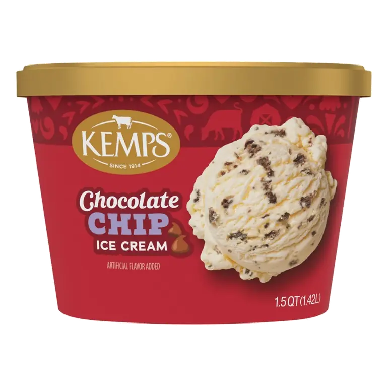Kemps Chocolate Chip Ice Cream, 48 fl oz: REAL Seal
