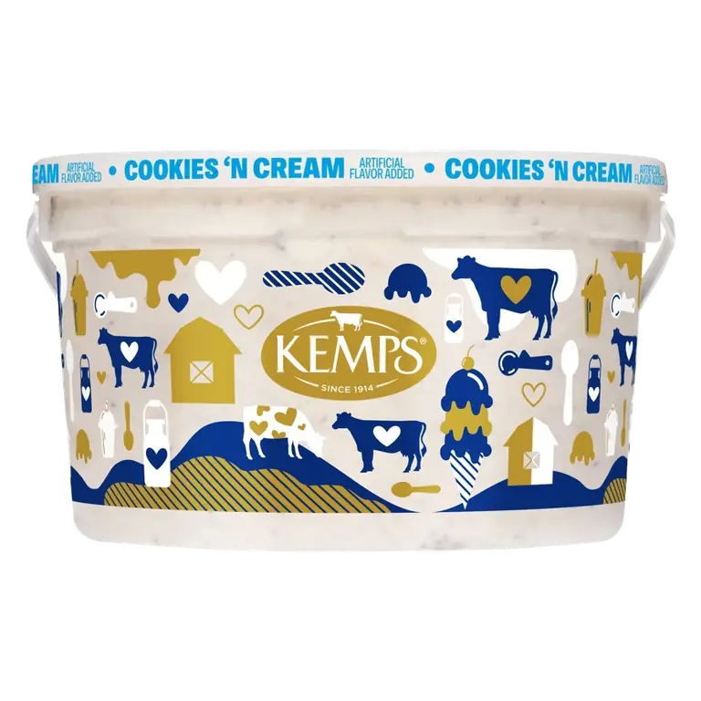 Kemps Cookies & Cream Ice Cream, 128oz: REAL Seal