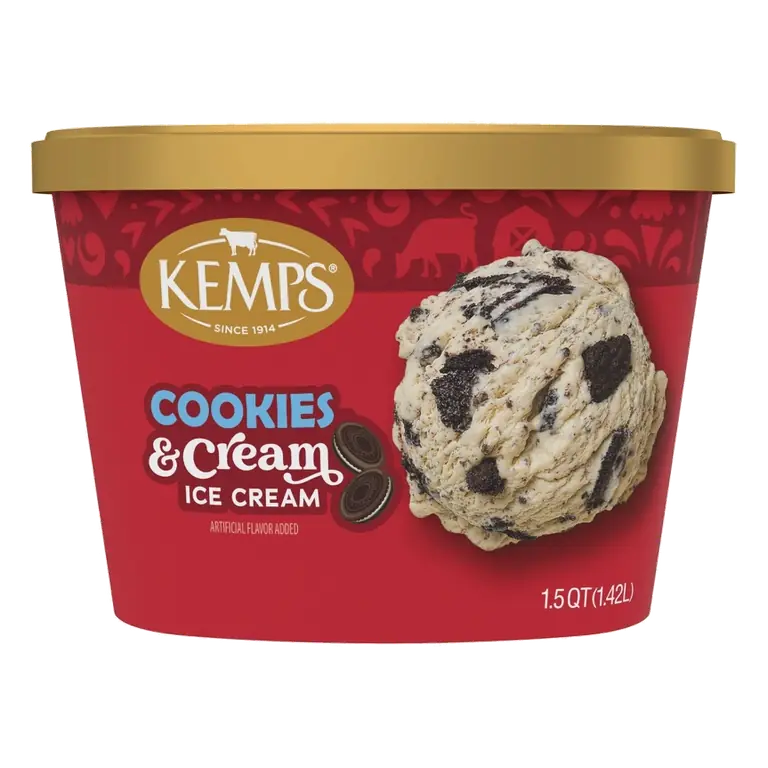 Kemps Cookies & Cream Premium Ice Cream, 48oz: 10% Milk Fat