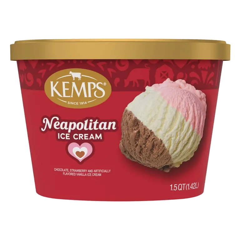 Kemps Neapolitan Ice Cream, 48 fl oz: REAL Seal