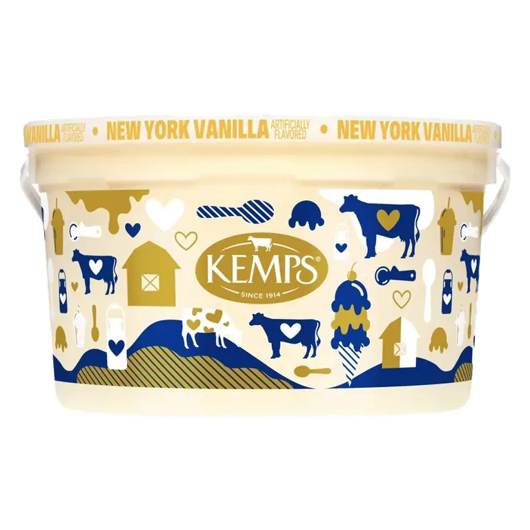 Kemps New York Vanilla Reduced Fat Ice Cream, 128oz
