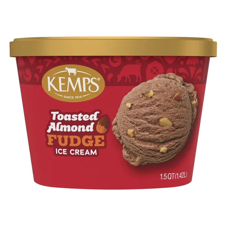 Kemps Old Fashioned Toasted Almond Fudge Ice Cream, 48oz: REAL Seal Certified