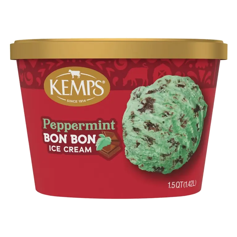Kemps Peppermint Bon Bon Premium Ice Cream, 48oz: REAL Seal, 10% Milk Fat