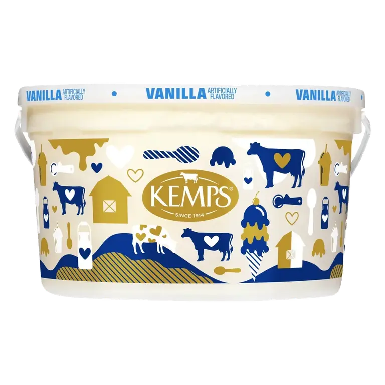 Kemps Vanilla Reduced Fat Ice Cream, 128oz: REAL Seal