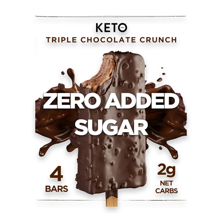 Keto Pint Zero Added Sugar Triple Chocolate Crunch Ice Cream Bars 4pk, 2.75 fl Oz Bars