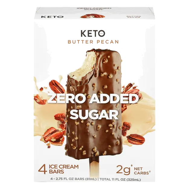 Zero Added Sugar Butter Pecan Ice Cream Bars - 4 ct