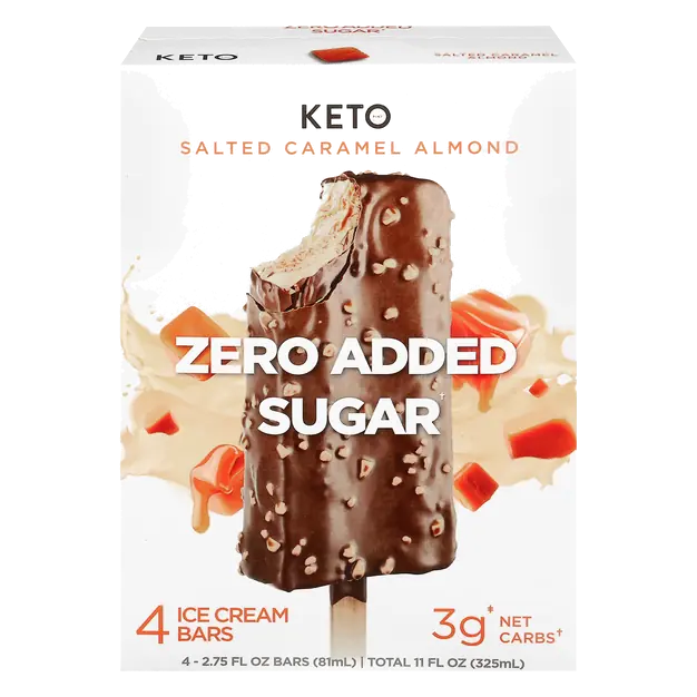 Zero Added Sugar Salted Caramel Almond Ice Cream Bars - 4 ct